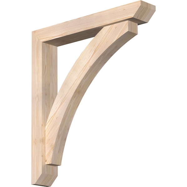 Ekena Millwork Thorton Slat Smooth Bracket w/ Offset Brace, Douglas Fir, 5 1/2"W x 34"D x 38"H BKT0604X34X38THR06SDF - main